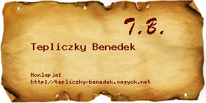 Tepliczky Benedek névjegykártya
